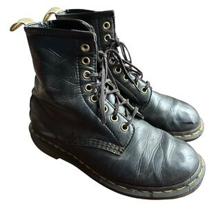 Doc Martens 14045 Vegan Leather Boots Black Combat Boots Size US 5M 7L